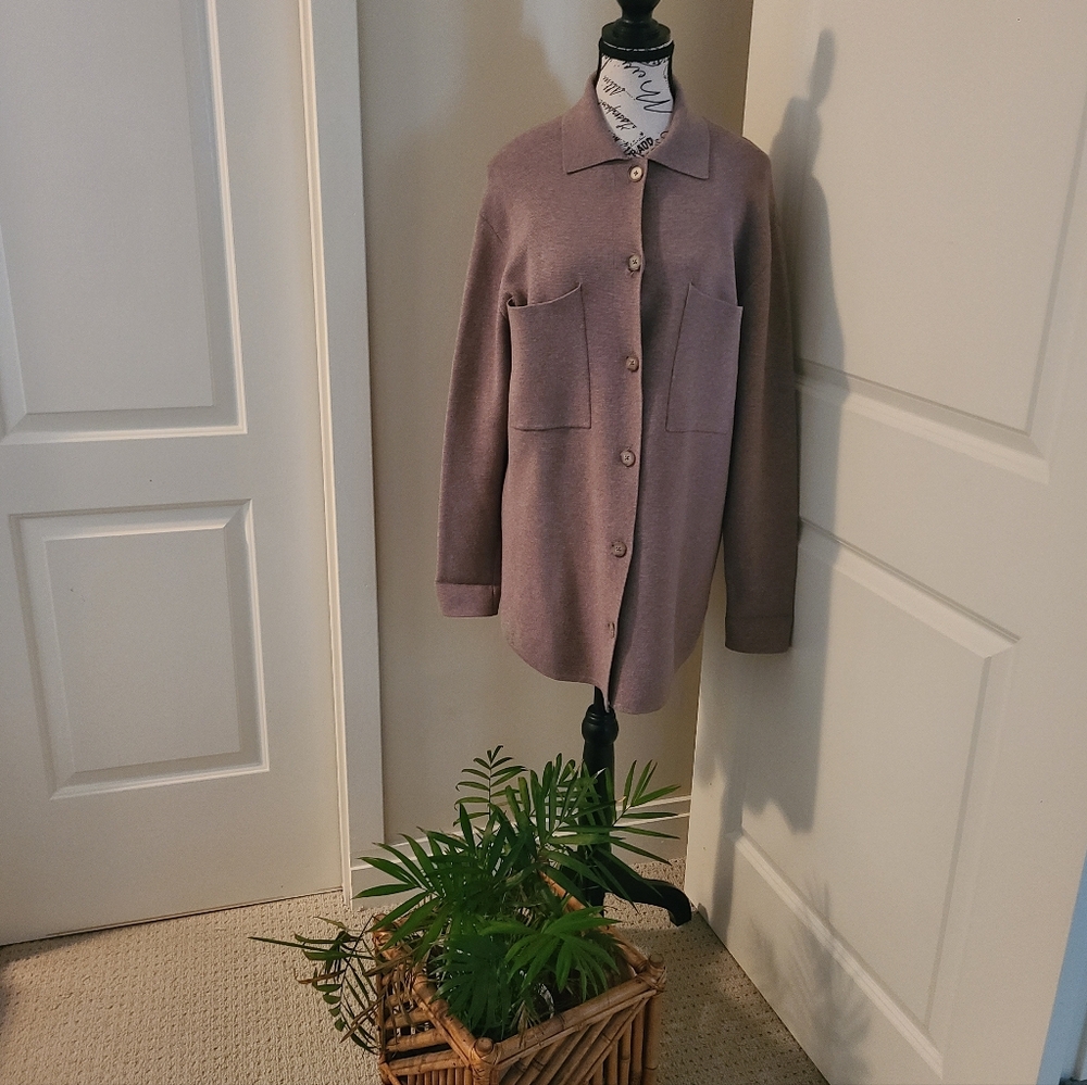 Aritzia Babaton Sweater Jacket Taupe